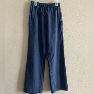 Zara Kids Boy Girl Casual Lightweight Loose Blue Pants Size 7 Years 100% Cotton